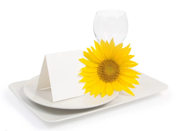 Tisch mit Sonnenblume — Stockfoto