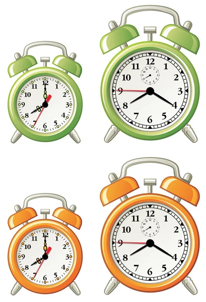 Various alarm clocks — Stock Vector