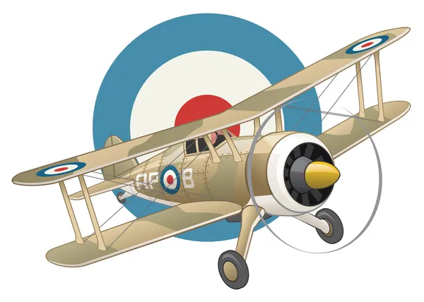 Avión británico WW2 e insignia de la fuerza aérea — Archivo Imágenes Vectoriales