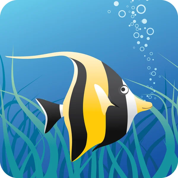 Tropische vissen onder water — Stockvector