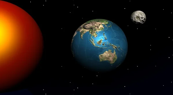 Sonne und Planet und Mond — Stockfoto
