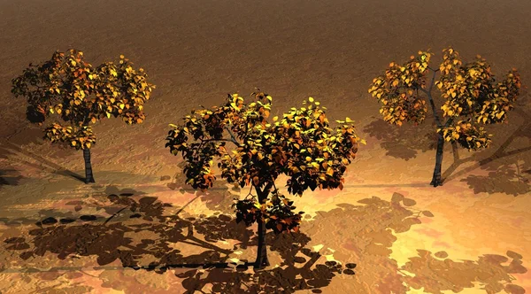 Träd gul — Stockfoto