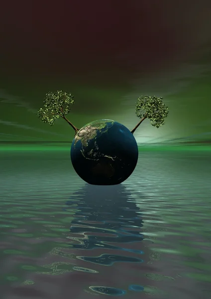 Världen grön — Stockfoto