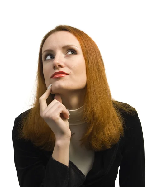 Nachdenkliche zweifelnde Geschäftsfrau — Stockfoto