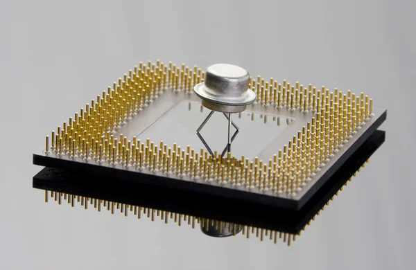 Koncepce procesoru a tranzistor — Stock fotografie