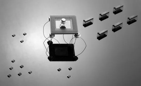 Ejército de chips y semiconductores — Foto de Stock