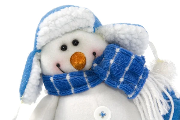 Snowman in hat isolated — Stock Photo, Image