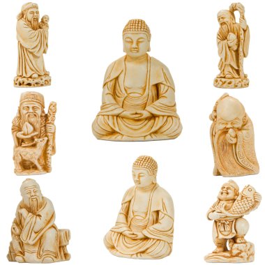 Buddha with friends clipart