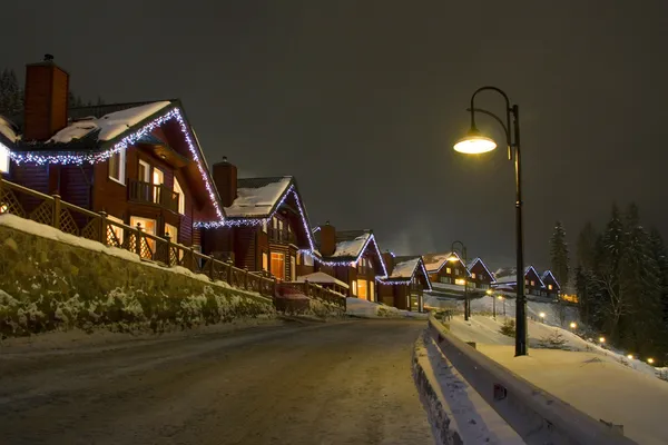 夜の冬の風景 — ストック写真
