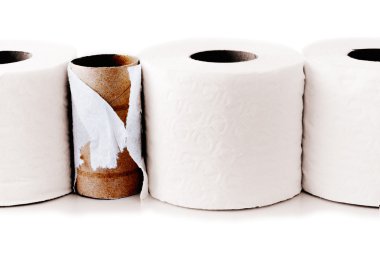 Toilet paper rolls in a row clipart