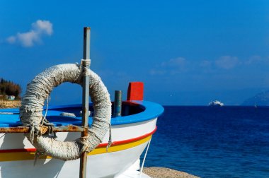 Sicilian fisherman boat clipart