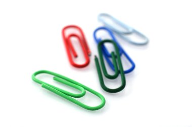 Colored paper clips clipart