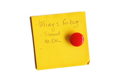 post-it üzerinde beyaz izole satın almak şeyler