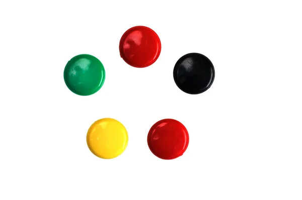 stock image Five colored round magnets