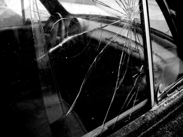 Okno rozbité auto Stock Obrázky
