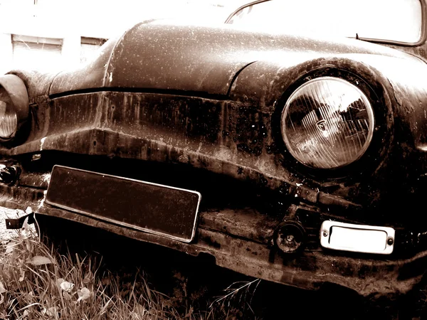 Plaque vierge sur la vieille voiture SP — Photo