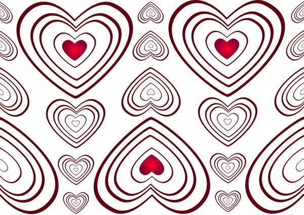 Rote Herzen auf weißem Hintergrund — Stockfoto