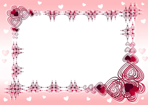 Розовая рамка с сердцами Лицензионные Стоковые Изображения