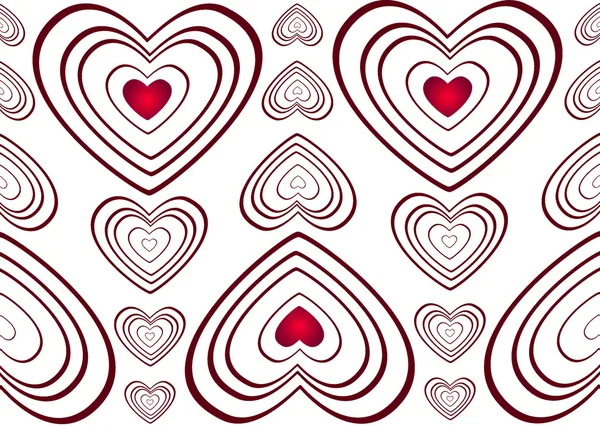 Червоні серця на білому тлі Стокова Картинка