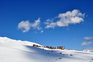 Ski resort in Savoie clipart