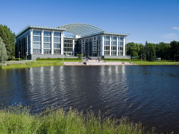 stock image Building on the lake