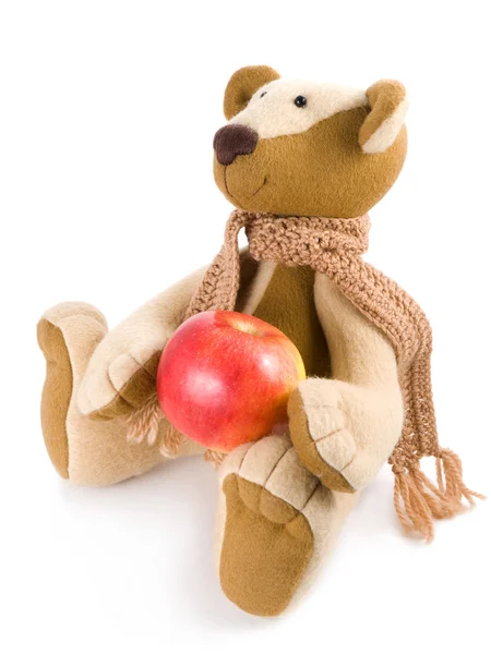 Bear with apple Stock Photo