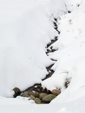 Stream in snow clipart