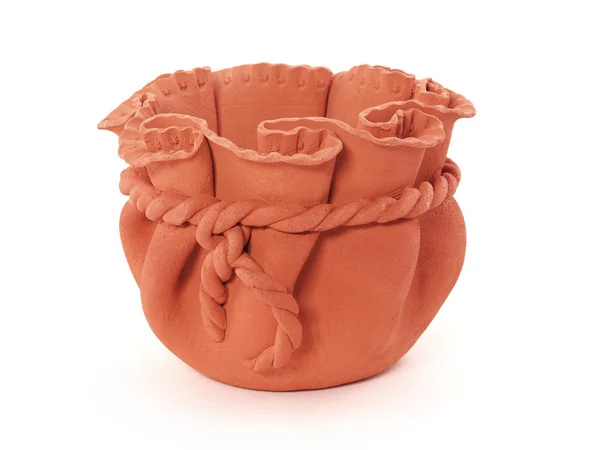 Orange pot from clay — Stock Photo, Image