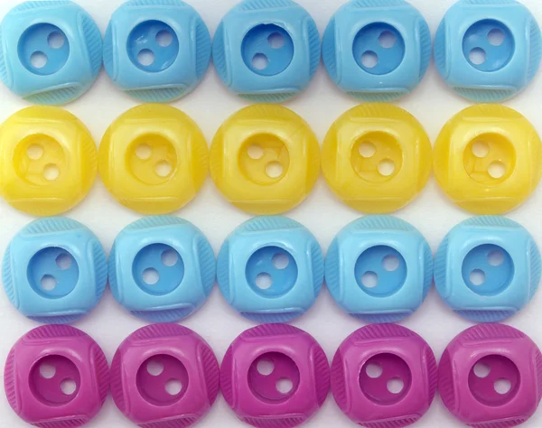 Rzędy kolorowych przycisków — Zdjęcie stockowe