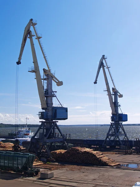 stock image Crane in port