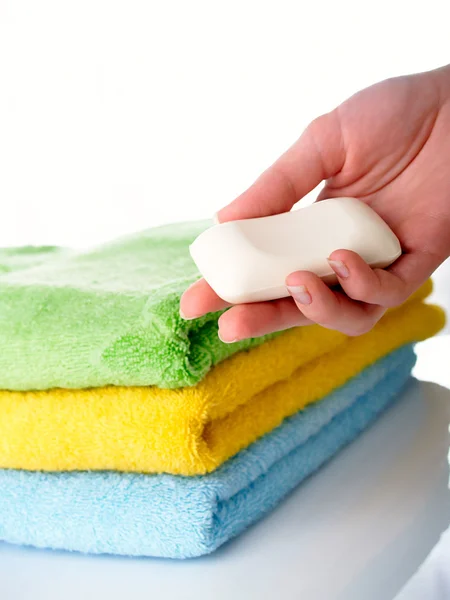 Towels on a table — Stock Photo, Image