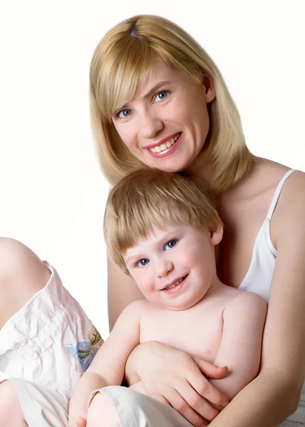 Portrait of mum with the son — Stock Photo, Image
