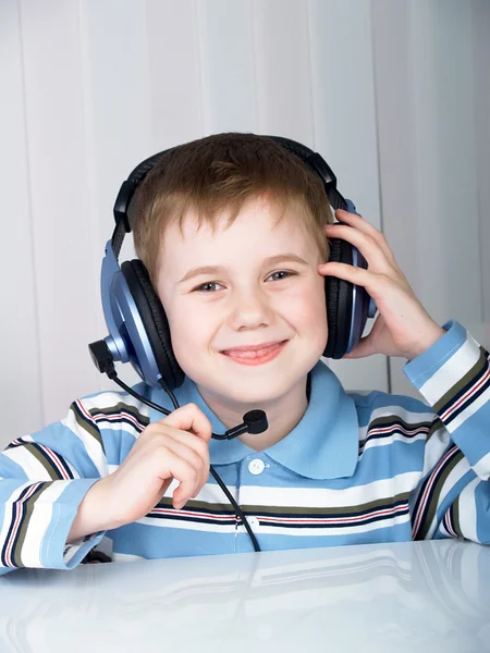 stock image The child in headphones
