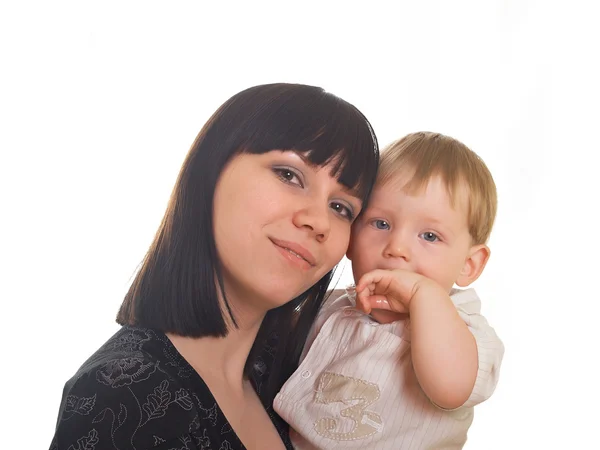 Porträtt av mamma med son — Stockfoto