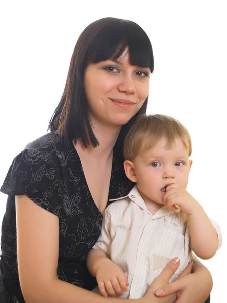 Portrait of mum with the son — Stock Photo, Image