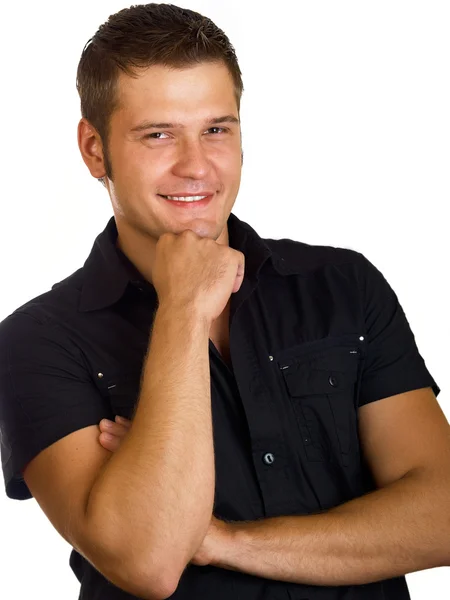 Casual man portrait smiling on the white background Stock Photo