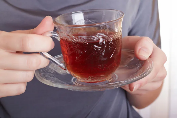 茶とガラス — ストック写真