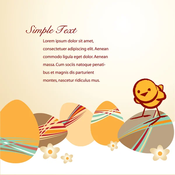 Pollo y Huevo - Tarjeta de felicitación de Pascua — Vector de stock