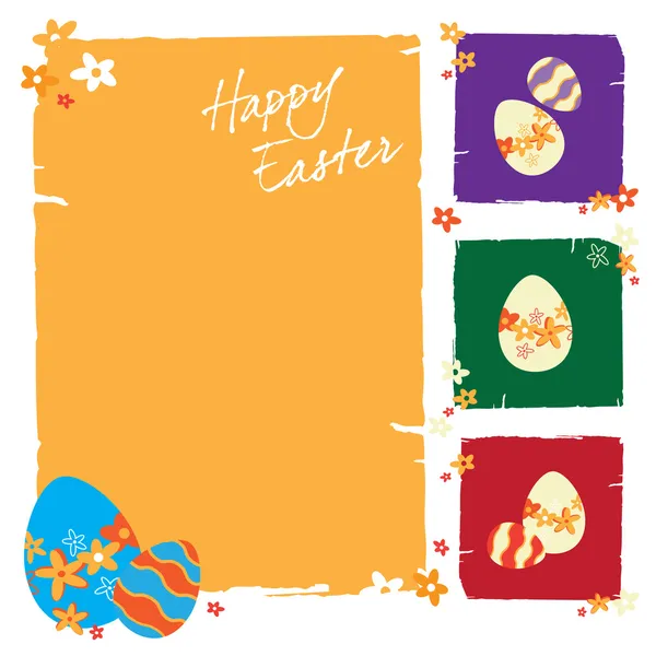 Πάσχα ευχετήρια κάρτα με πολύχρωμα αυγά — Διανυσματικό Αρχείο