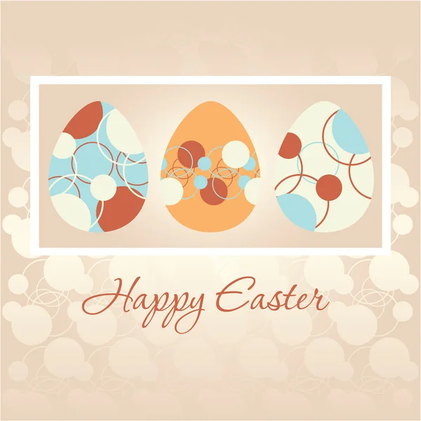 Carte de vœux de Pâques avec oeufs de Pâques — Image vectorielle