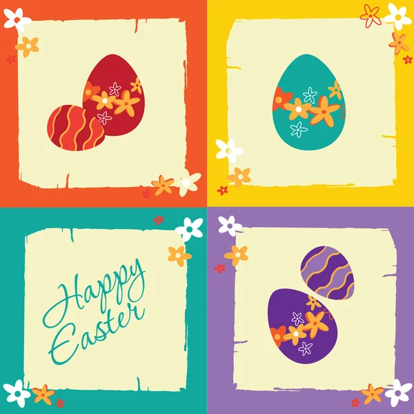 Easter greeting card with eggs — Stock Vector