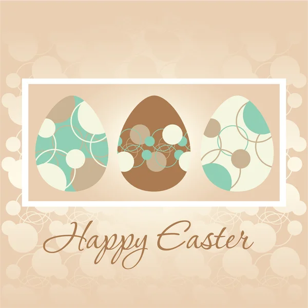 Carte de vœux de Pâques avec oeufs de Pâques — Image vectorielle