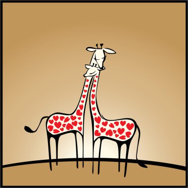 Love, background with giraffes clipart