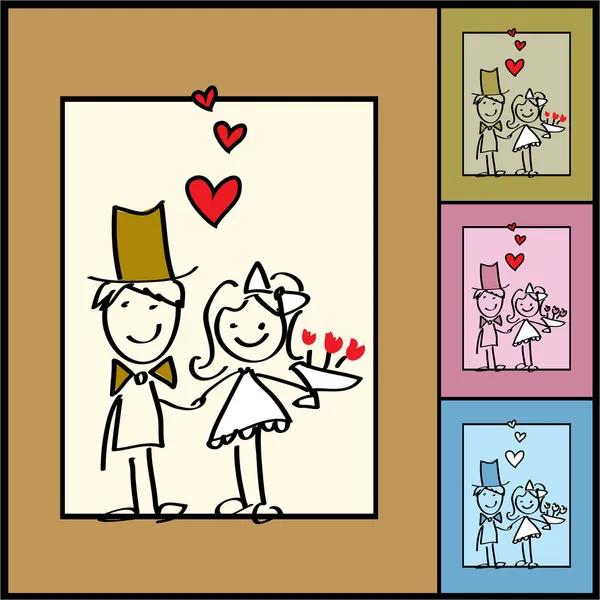 Carte de voeux de mariage — Image vectorielle