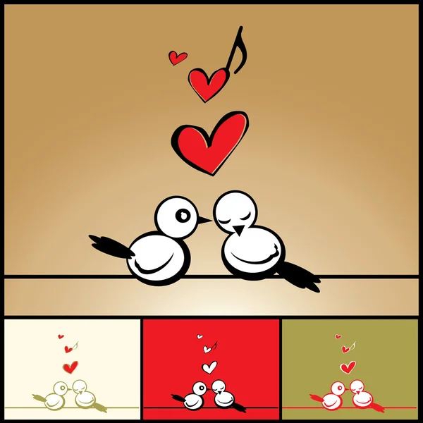 Liebe - vögel — Stockvektor