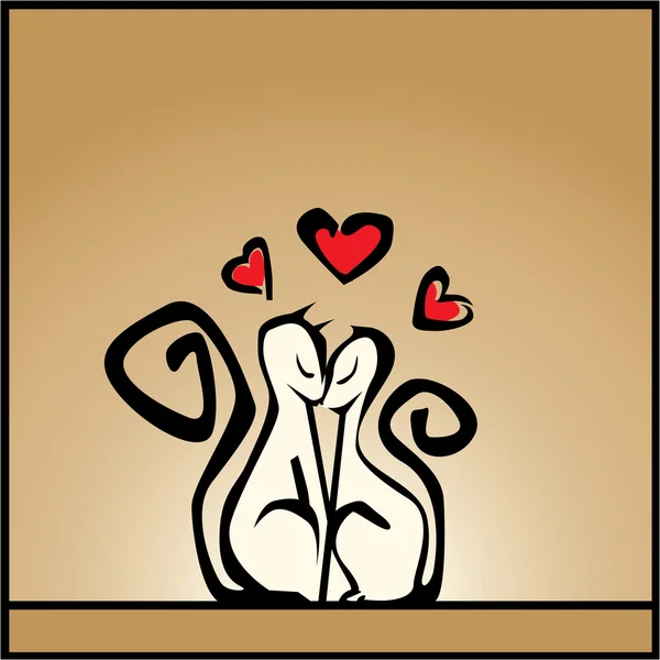 Aşk - kediler — Stok Vektör
