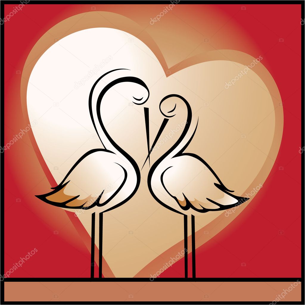 Love, background with storks