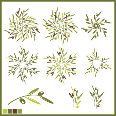 Design elements with olive repeat clipart