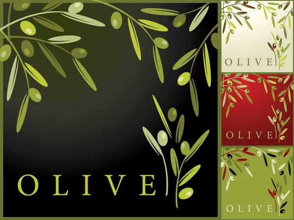 Retro wzór z oliwkami — Wektor stockowy