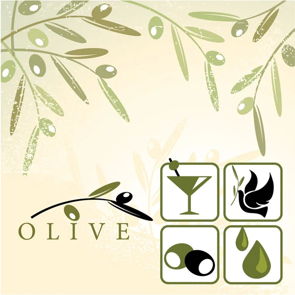 Z oliwek i elementy — Wektor stockowy